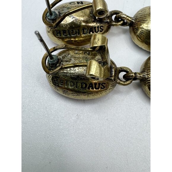 Heidi Daus Signature Style Crystal Drop Earrings Pierced With Omega Back - Picture 5 of 8